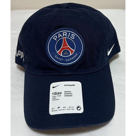 Nike Paris Saint- Germain Hat Navy Unisex Adjustable Cap - Picture 1 of 7